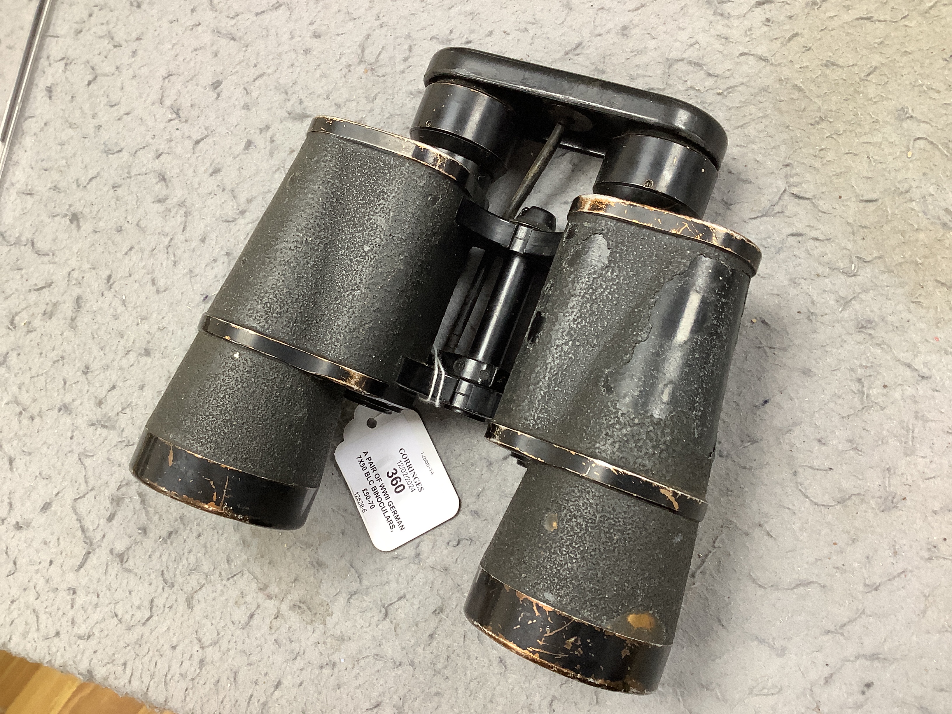 A pair of WWII German 7x50 blc binoculars, a/f